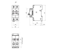 Aptomat MCB 2P 50A, 63A 10kA Panasonic